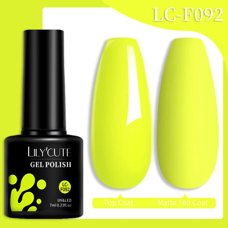 LILYCUTE 7ML 184 Colors Nail Gel Polish Shining Red Glitter Semi Permanent Nail Art Varnish Long Lasting UV LED Gel Manicure