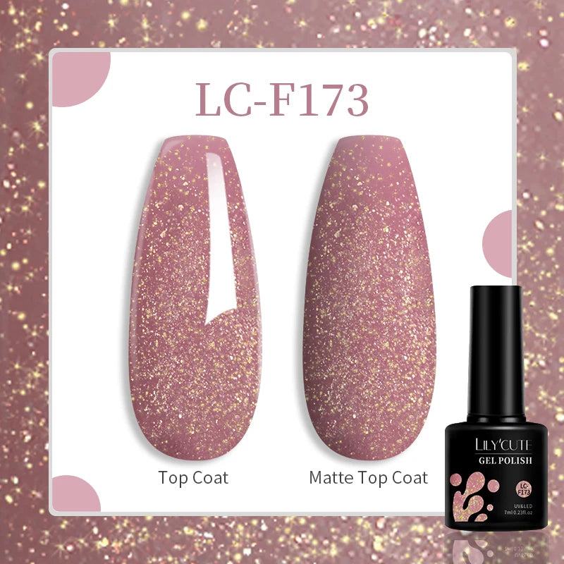 LILYCUTE 7ML Colorful Gel Nail Polish 129 Colors Long Lasting For Manicure Semi Permanent Base Top Coat Nail Art UV Gel Varnish