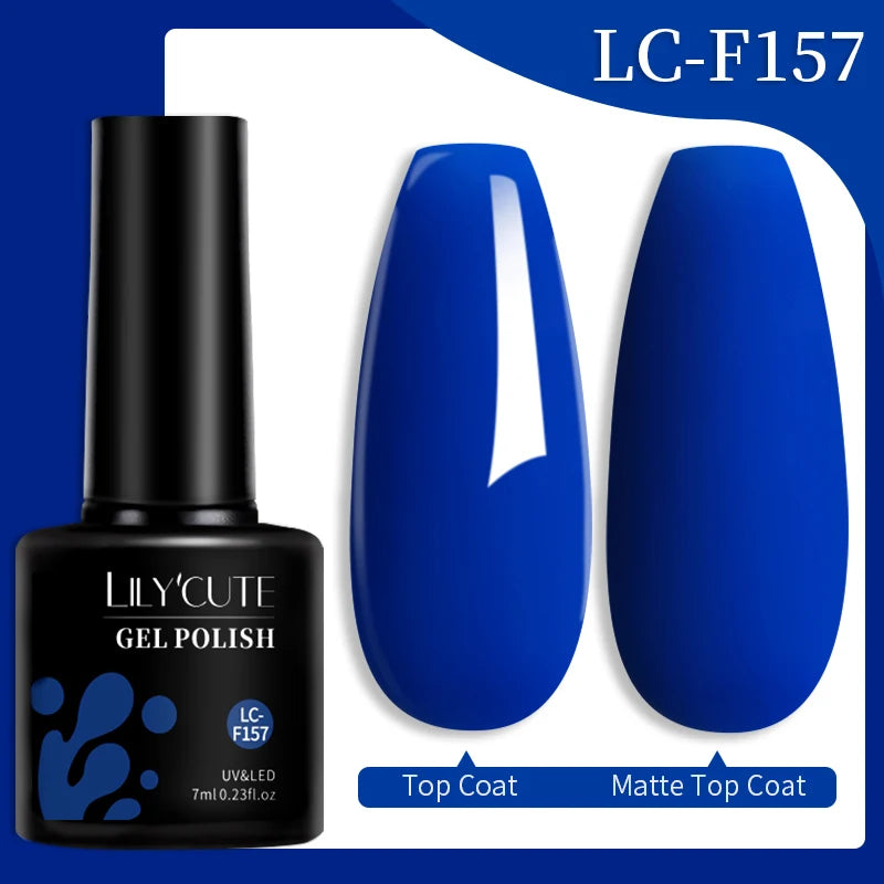 LILYCUTE 7ML 184 Colors Nail Gel Polish Shining Red Glitter Semi Permanent Nail Art Varnish Long Lasting UV LED Gel Manicure