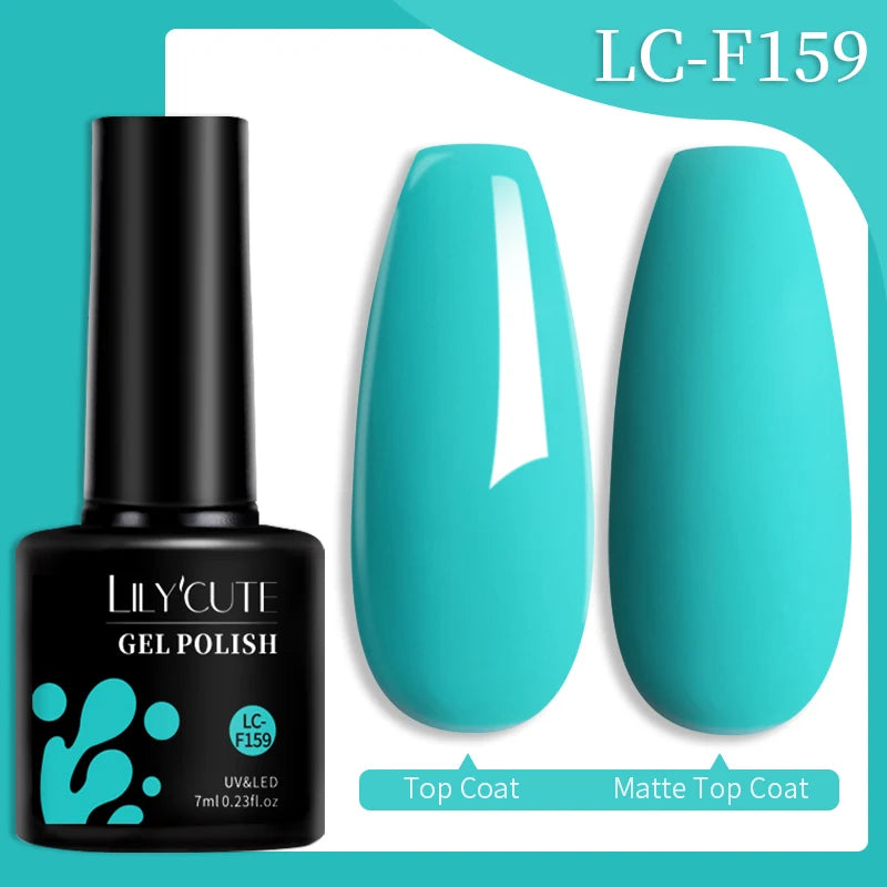LILYCUTE 7ML 184 Colors Nail Gel Polish Shining Red Glitter Semi Permanent Nail Art Varnish Long Lasting UV LED Gel Manicure