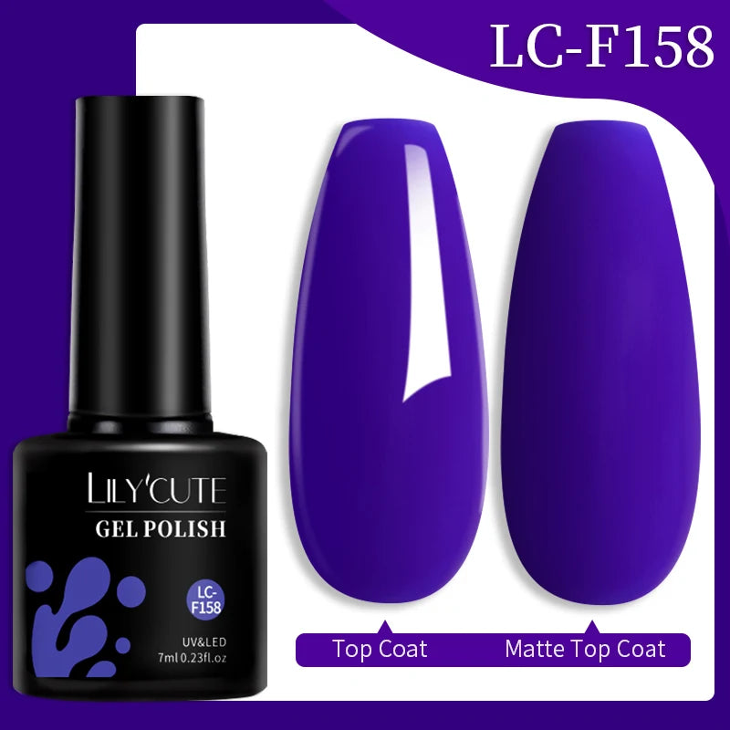 LILYCUTE 7ML 184 Colors Nail Gel Polish Shining Red Glitter Semi Permanent Nail Art Varnish Long Lasting UV LED Gel Manicure