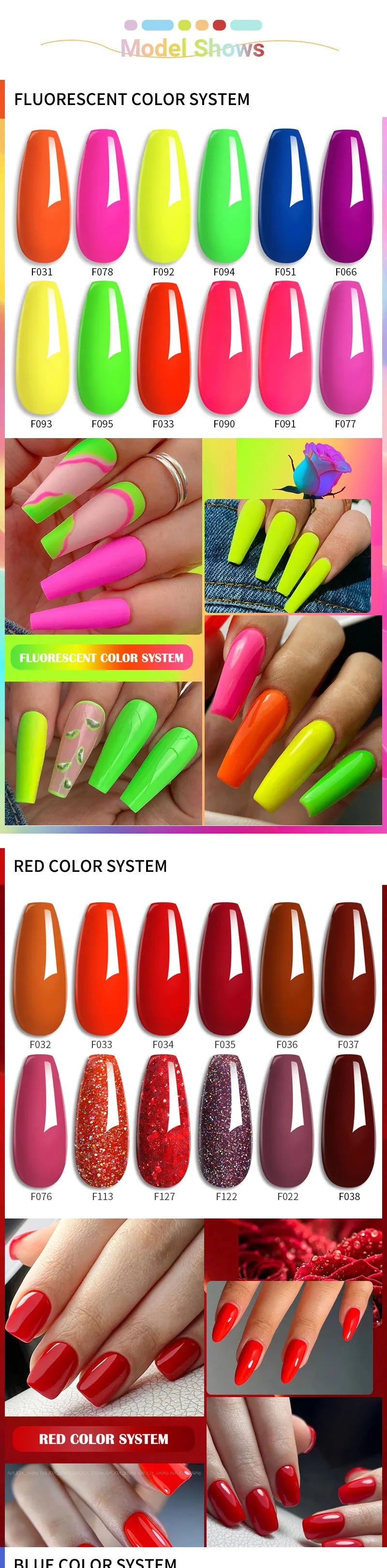 LILYCUTE 6Pcs 7ML Gel DIY Nails Polish Set Bright Pink Nail Charms Soak Off UV LED Gel Varnish Nail Art Design Accessories
