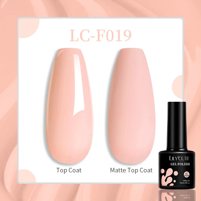 LILYCUTE 7ML Colorful Gel Nail Polish 129 Colors Long Lasting For Manicure Semi Permanent Base Top Coat Nail Art UV Gel Varnish