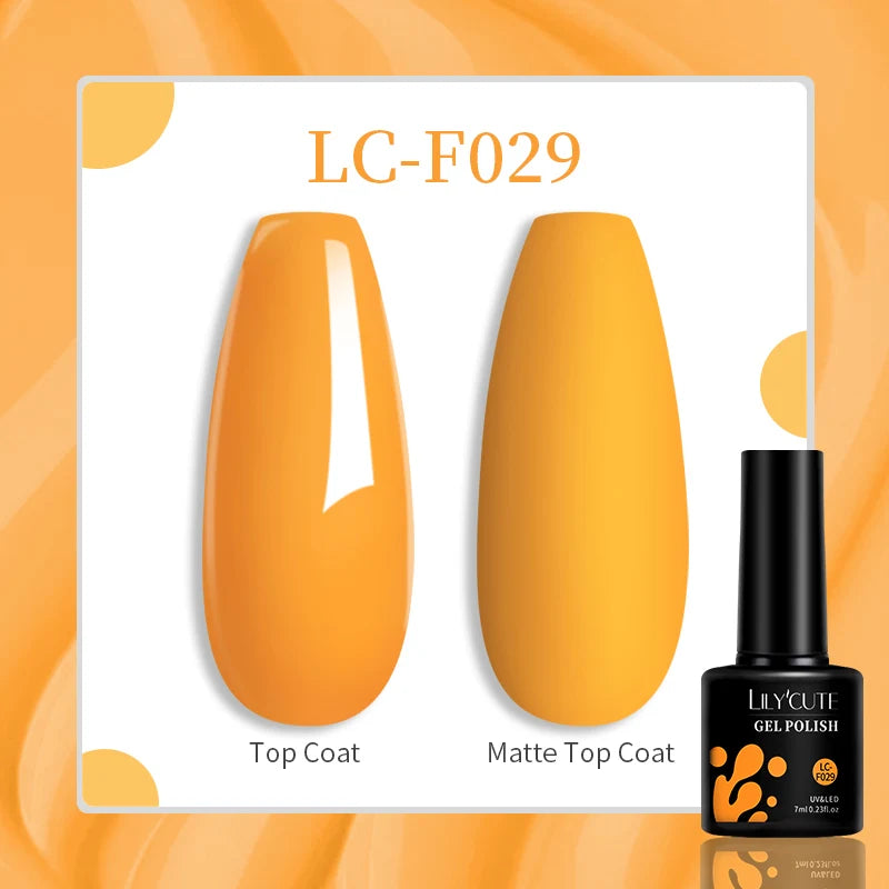 LILYCUTE 7ML Gel Nail Polish High Saturation Color For Manicure Vernis Semi Permanent Nail Art Base Top Coat UV Nail Polish