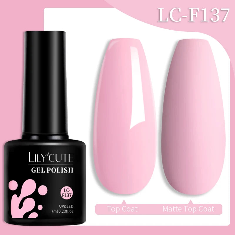 LILYCUTE 7ML 184 Colors Nail Gel Polish Shining Red Glitter Semi Permanent Nail Art Varnish Long Lasting UV LED Gel Manicure