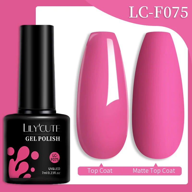 LILYCUTE 7ML 184 Colors Nail Gel Polish Shining Red Glitter Semi Permanent Nail Art Varnish Long Lasting UV LED Gel Manicure