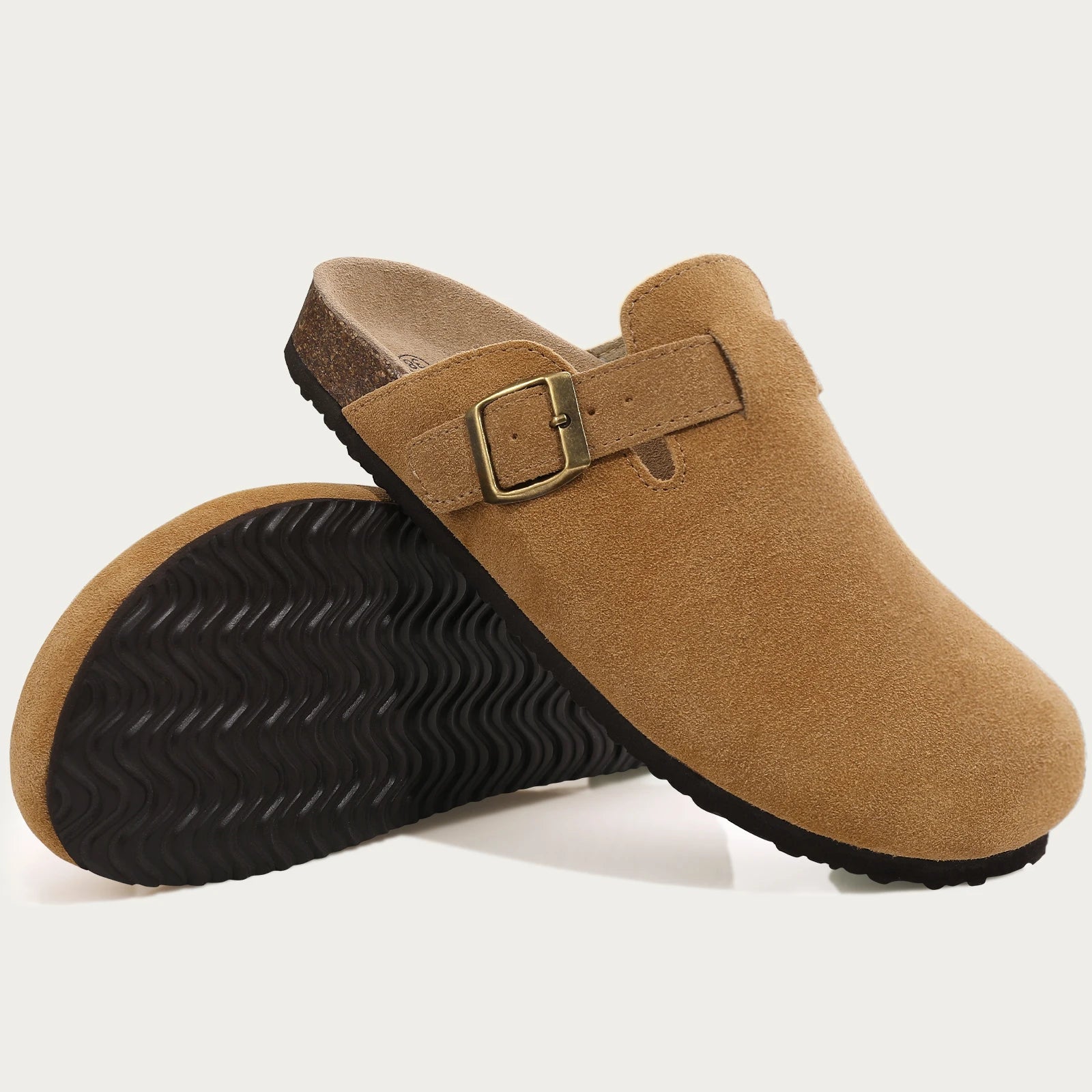 Fashion Women's Suede Mules Slippers 2025 Men Clogs Cork Insole Sandals Arch Support Outdoor Beach Slides Home Shoes Woman
