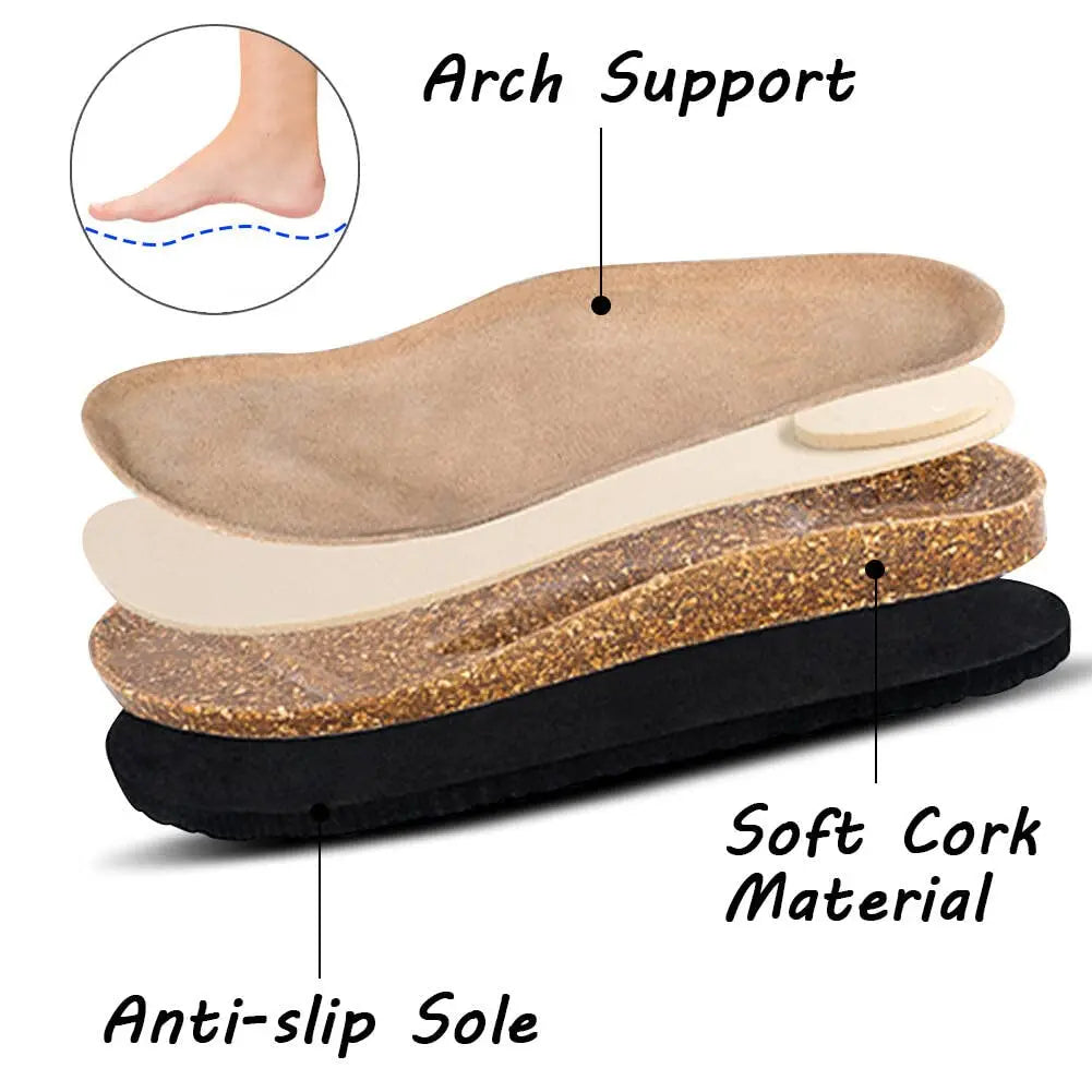 Shevalues Winter Fur Suede Slippers Women Classic Fur Lined Clogs House Fuzzy Cork Slides Indoor Outdoor Cozy Fur Cork Mules Men