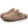 Fashion Women's Suede Mules Slippers 2025 Men Clogs Cork Insole Sandals Arch Support Outdoor Beach Slides Home Shoes Woman