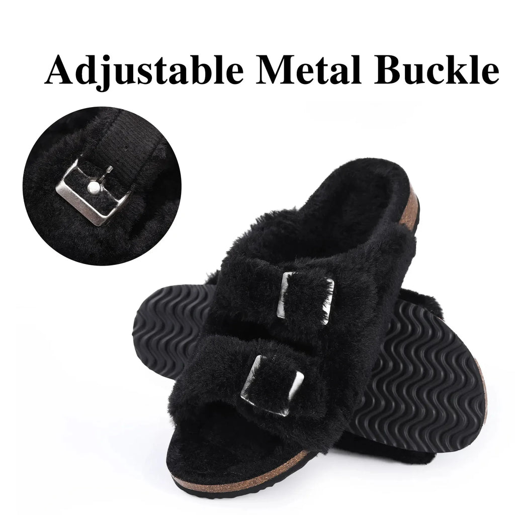 Kidmi Cork Suede Mules Slippers For Women Fashion Men Clogs Shoes Classic Cork Antislip Outdoor Slippers With Arch Support