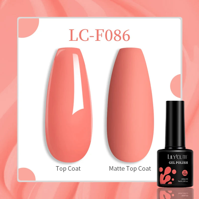 LILYCUTE 7ML Gel Nail Polish High Saturation Color For Manicure Vernis Semi Permanent Nail Art Base Top Coat UV Nail Polish