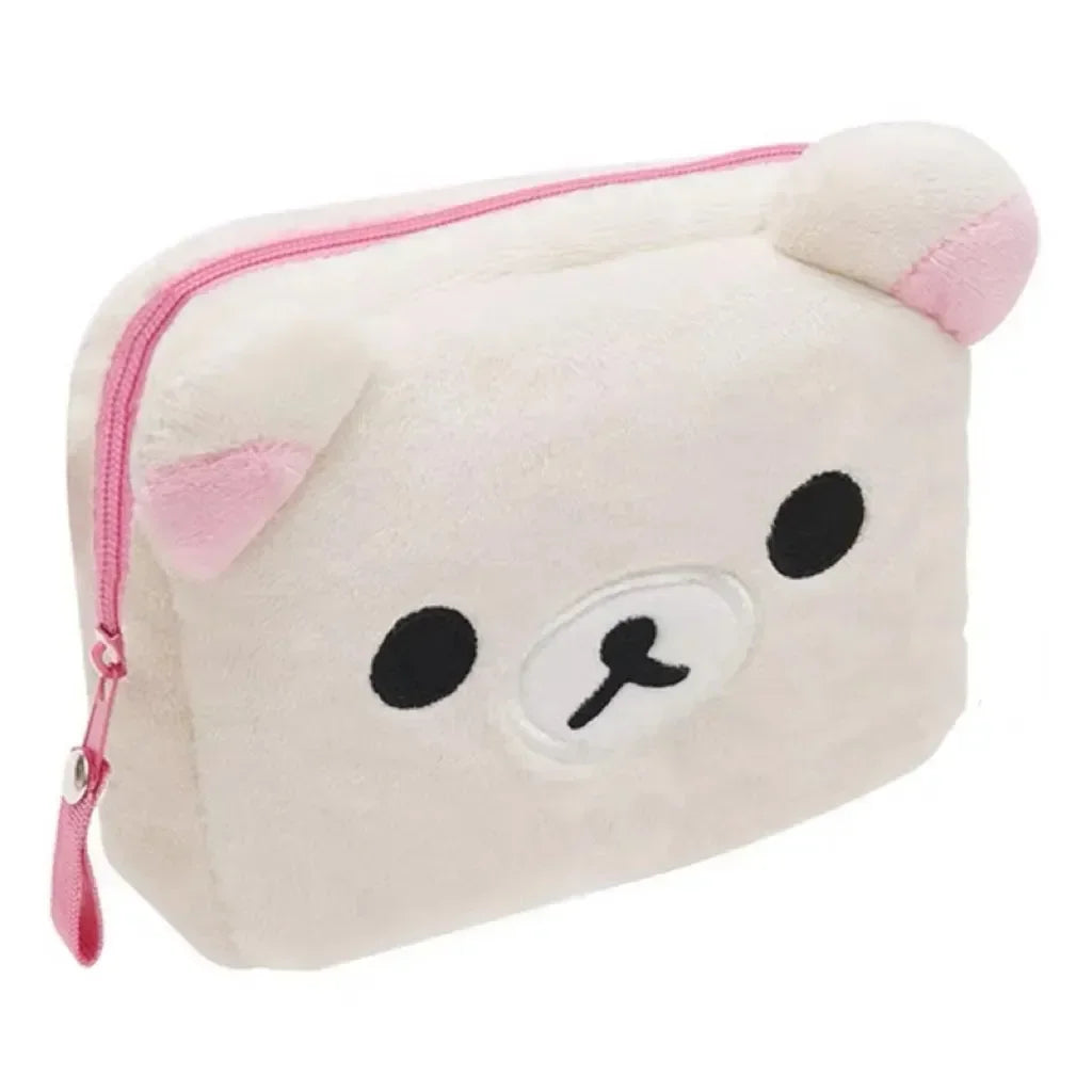 San-X Rilakkuma Plush Pouch: Soft Bear Makeup Bag & Pen Case – Cute Vanity Organizer & Kawaii Accessory