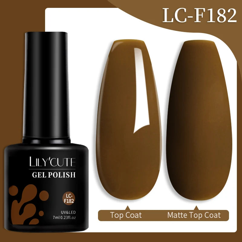 LILYCUTE 7ML 184 Colors Nail Gel Polish Shining Red Glitter Semi Permanent Nail Art Varnish Long Lasting UV LED Gel Manicure