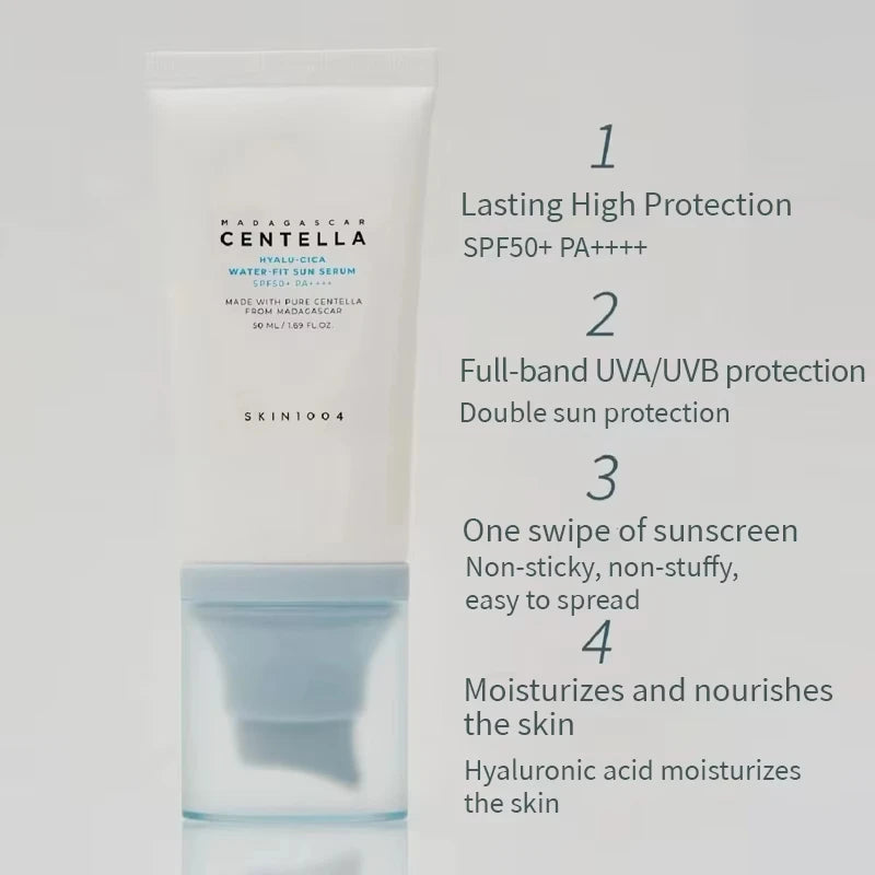 SKIN1004 Centella Hyalu-Cica Skincare Set – Face Moisture Cream 75ml + Sunscreen SPF50+ PA++++ 50ml, Deep Hydration & Sun Care