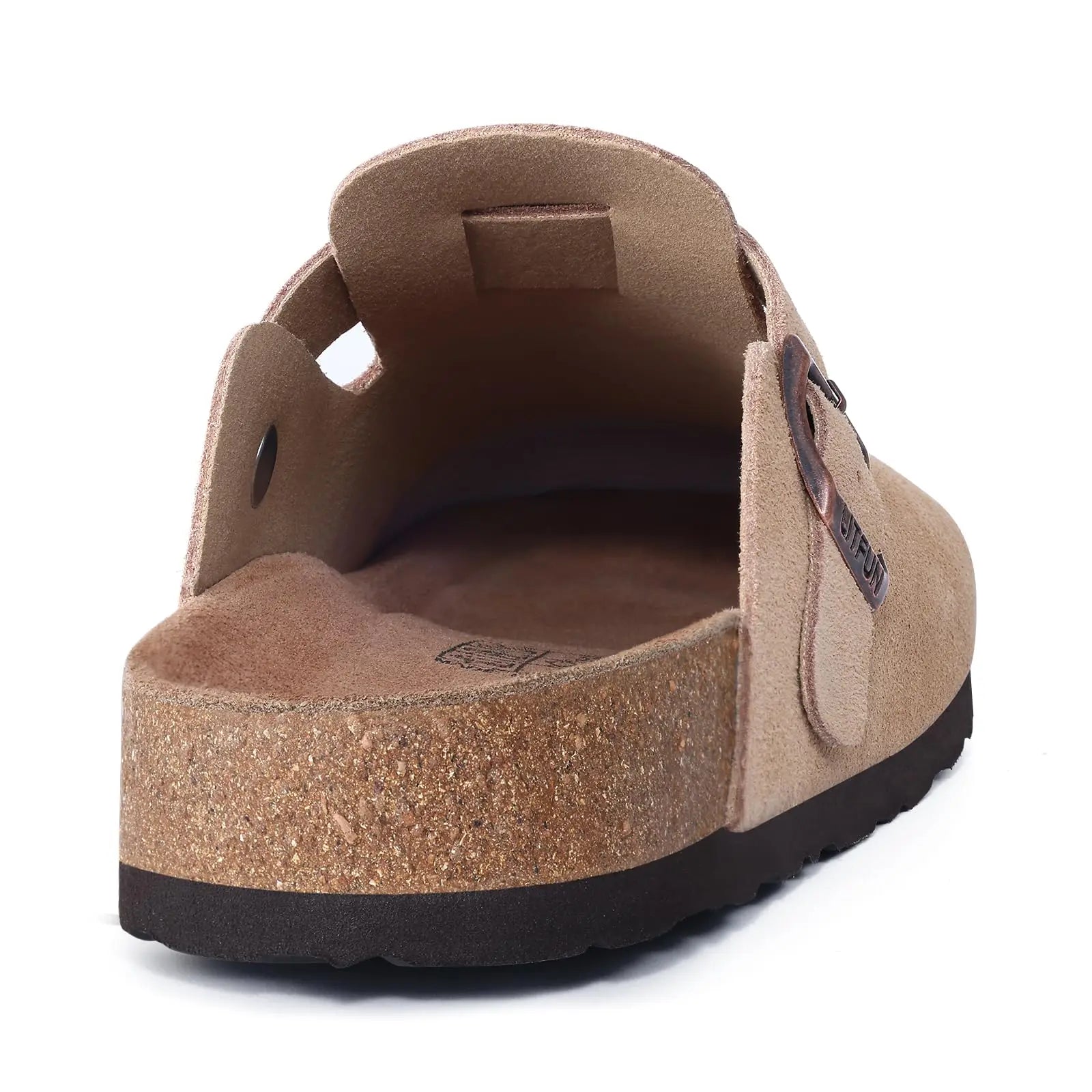Crestar Women's Cow Suede Clogs Cork Footbed Leather Mules Slippers Unisex Comfortable Fashion Potato Shoes with Arch Support