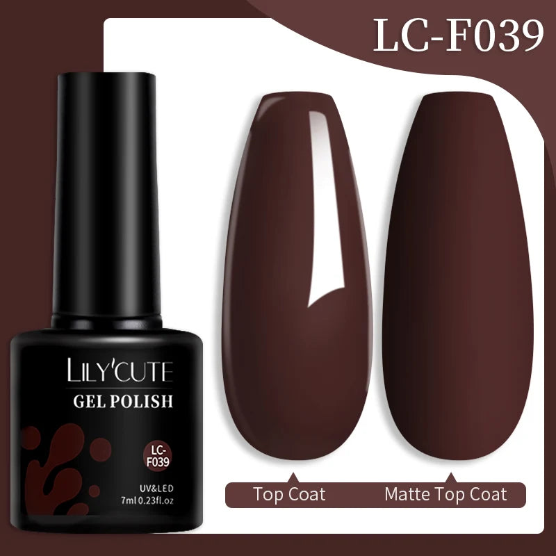 LILYCUTE 7ml Colorful Gel Nail Polish Long Lasting For Manicure Semi Permanent Base Top Coat Nail Art UV Gel Varnish