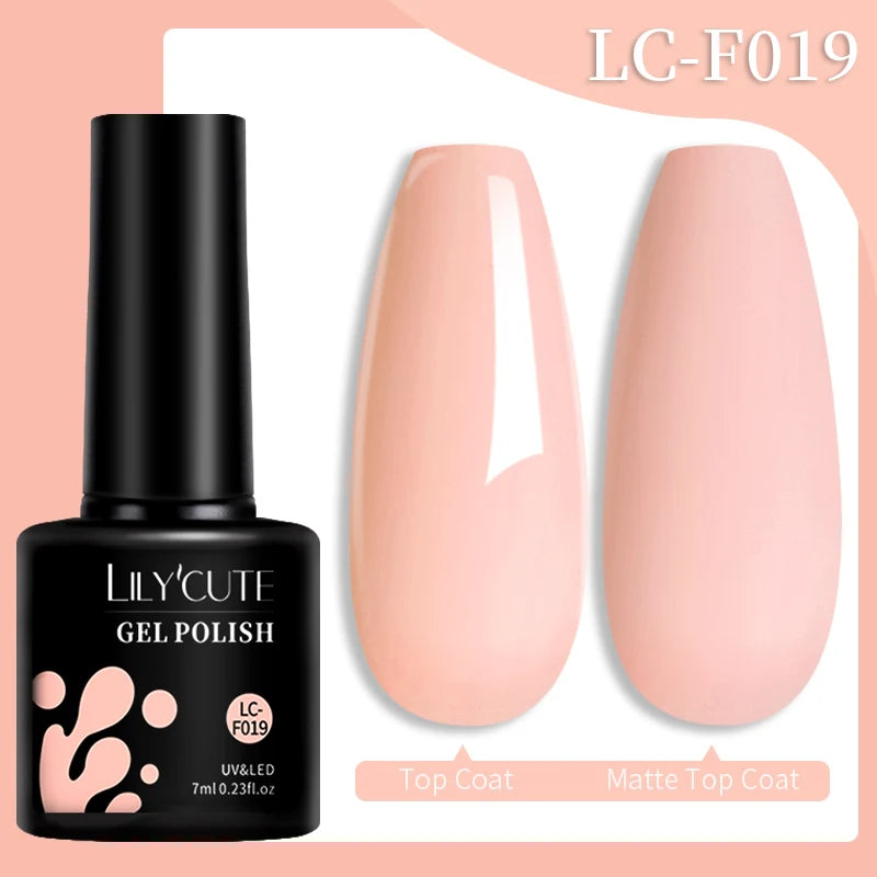 LILYCUTE 7ML 184 Colors Nail Gel Polish Shining Red Glitter Semi Permanent Nail Art Varnish Long Lasting UV LED Gel Manicure