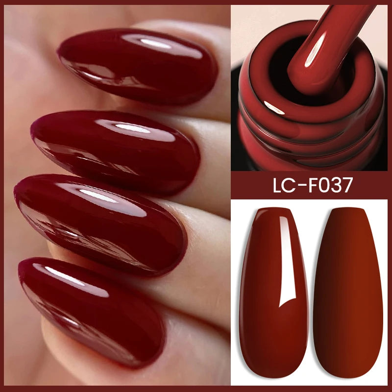LILYCUTE 7ml Coffee Brown Dark Red Winter Nail Gel Polish Autumn Winter Color Semi Permanent Soak Off UV LED Varnish