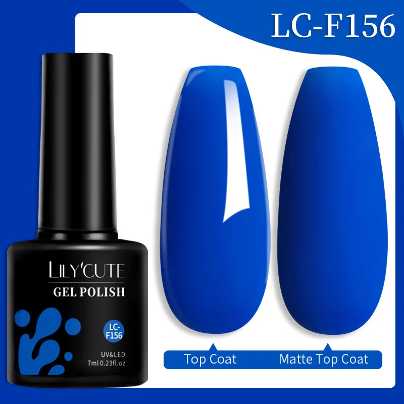 LILYCUTE 7ML 184 Colors Nail Gel Polish Shining Red Glitter Semi Permanent Nail Art Varnish Long Lasting UV LED Gel Manicure