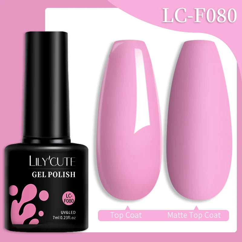 LILYCUTE 7ML 184 Colors Nail Gel Polish Shining Red Glitter Semi Permanent Nail Art Varnish Long Lasting UV LED Gel Manicure