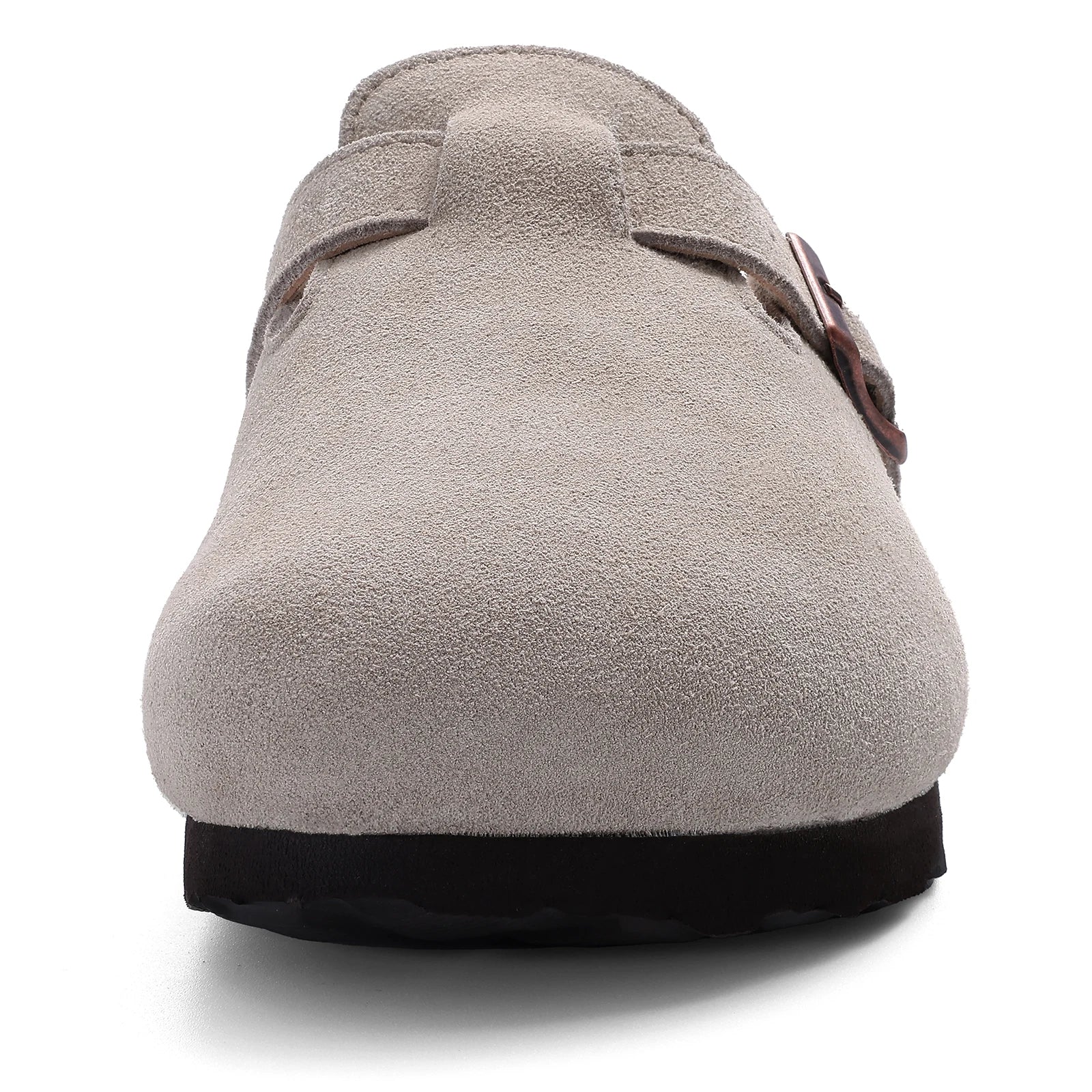 Kidmi Winter Suede Men Clogs Slippers Fashion Fuzzy Cork Clogs Shoes Casual Antiskid Fur Slippers With Arch Support Men Mules