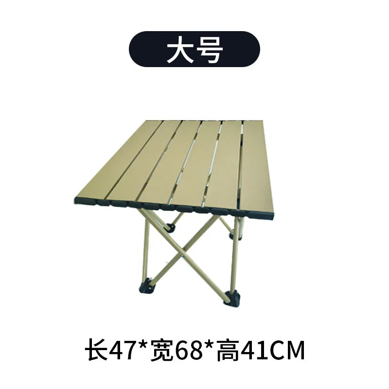 Simple Roll-Up Folding Camping Table | Portable Small Outdoor Table for Fishing Picnic BBQ Street Stall