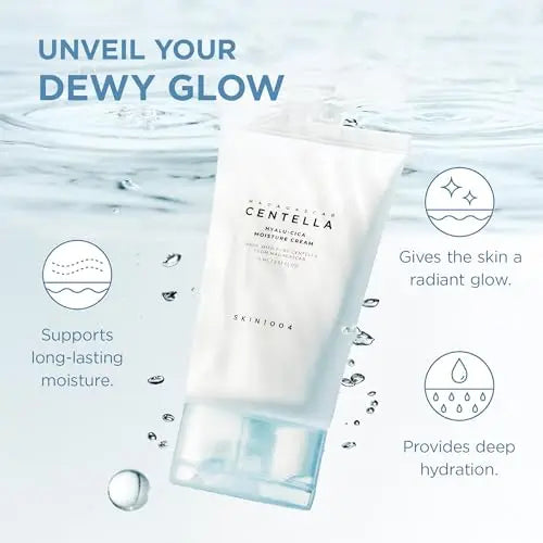 SKIN1004 Centella Hyalu-Cica Skincare Set – Face Moisture Cream 75ml + Sunscreen SPF50+ PA++++ 50ml, Deep Hydration & Sun Care