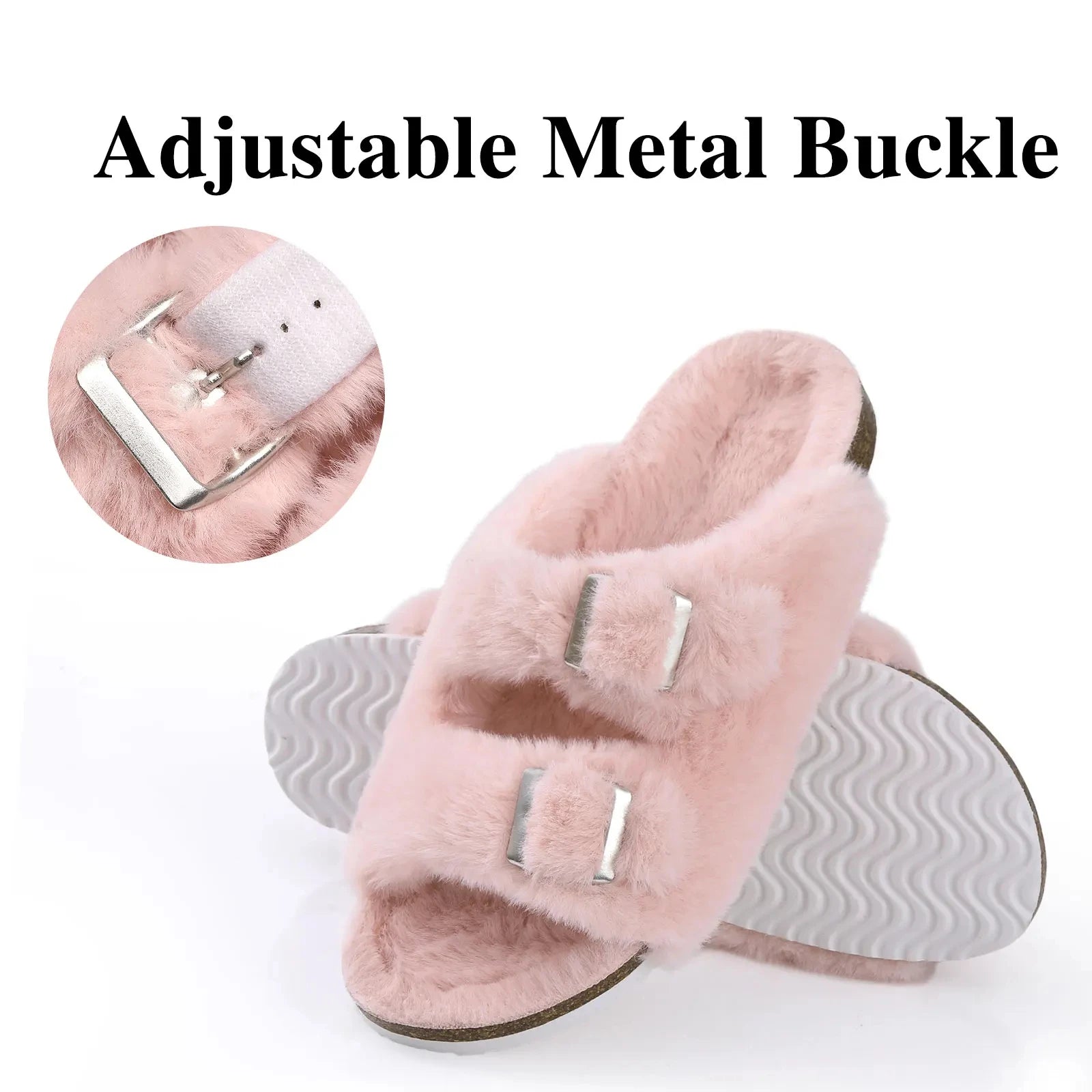 Crestar Women's Fur Lined Suede Clogs Lady Girls Fuzzy Cork Footbed Mules Genuine Leather Cow Suede Slip On Winter Potato Shoes