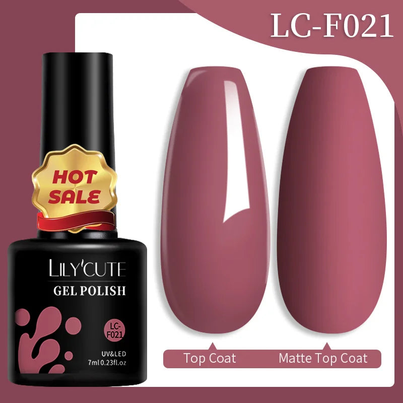 LILYCUTE 7ML 184 Colors Nail Gel Polish Shining Red Glitter Semi Permanent Nail Art Varnish Long Lasting UV LED Gel Manicure