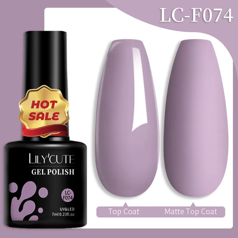 LILYCUTE 7ML 184 Colors Nail Gel Polish Shining Red Glitter Semi Permanent Nail Art Varnish Long Lasting UV LED Gel Manicure