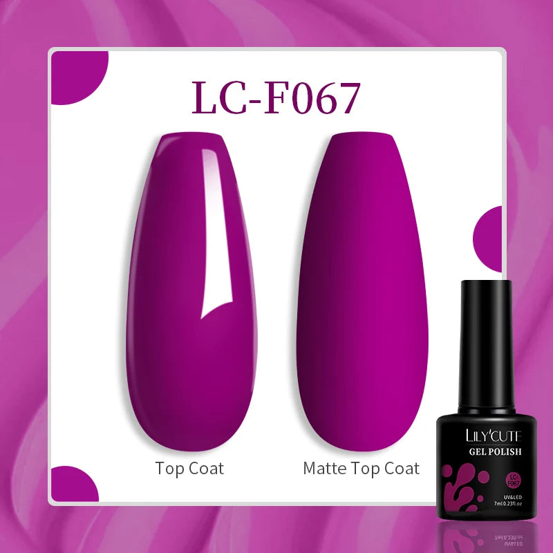 LILYCUTE 7ML Gel Nail Polish High Saturation Color For Manicure Vernis Semi Permanent Nail Art Base Top Coat UV Nail Polish