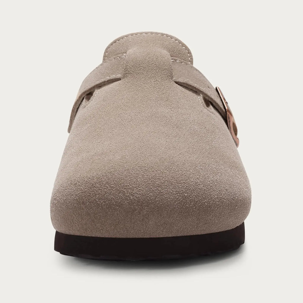 Kidmi Winter Suede Men Clogs Slippers Fashion Fuzzy Cork Clogs Shoes Casual Antiskid Fur Slippers With Arch Support Men Mules