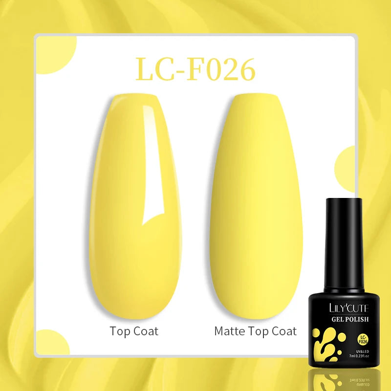 LILYCUTE 7ML Colorful Gel Nail Polish 129 Colors Long Lasting For Manicure Semi Permanent Base Top Coat Nail Art UV Gel Varnish