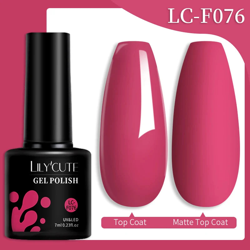 LILYCUTE 7ML 184 Colors Nail Gel Polish Shining Red Glitter Semi Permanent Nail Art Varnish Long Lasting UV LED Gel Manicure