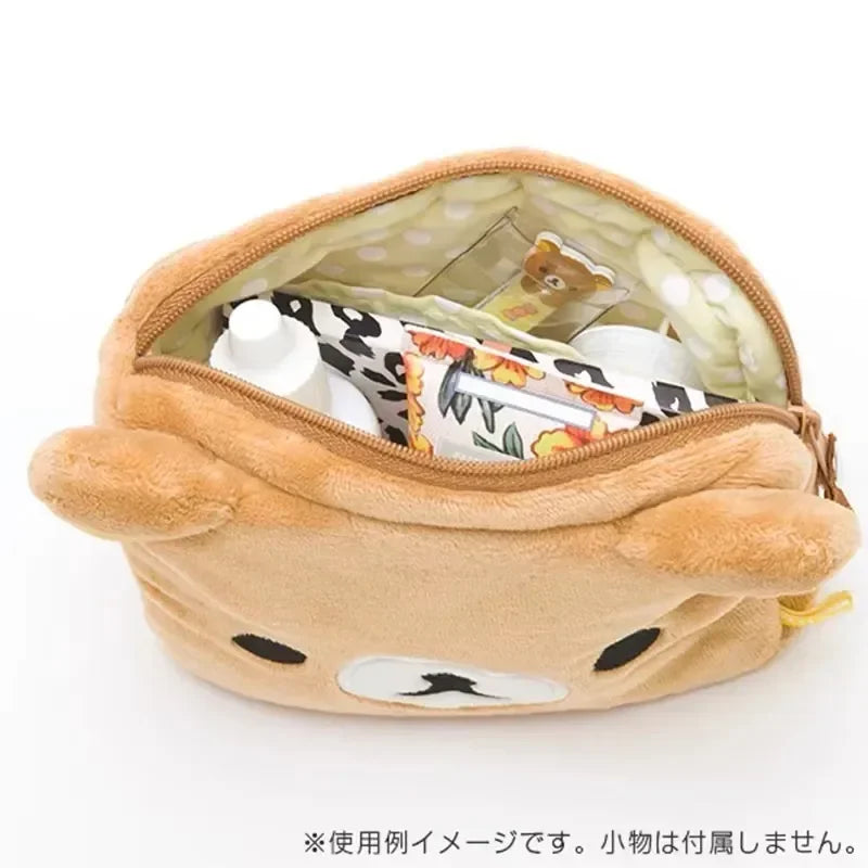 San-X Rilakkuma Plush Pouch: Soft Bear Makeup Bag & Pen Case – Cute Vanity Organizer & Kawaii Accessory