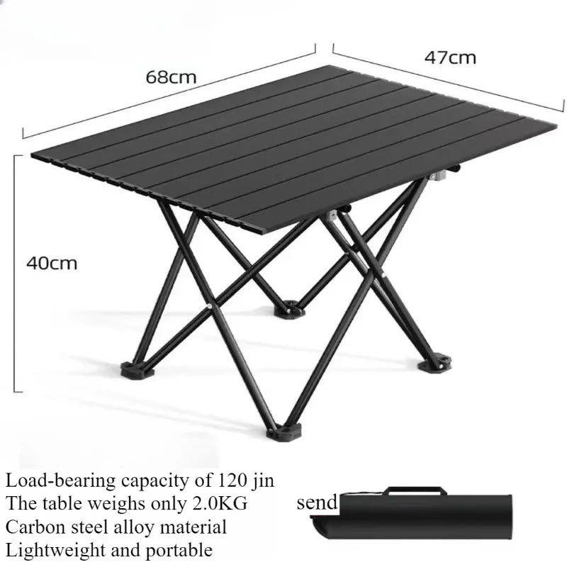 Ultra-Lightweight Aluminum Folding Camping Table - Heavy Duty Portable Outdoor Picnic & BBQ Table, Compact for Travel