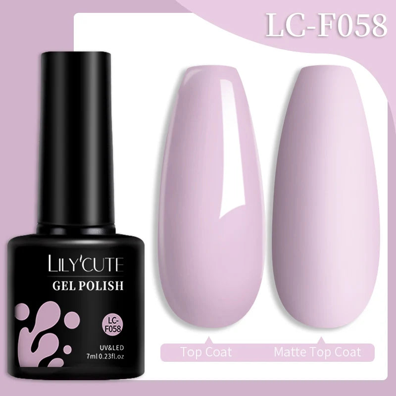 LILYCUTE 7ML 184 Colors Nail Gel Polish Shining Red Glitter Semi Permanent Nail Art Varnish Long Lasting UV LED Gel Manicure