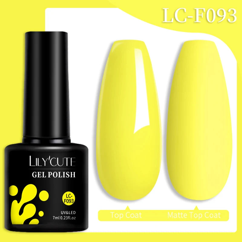 LILYCUTE 7ML 184 Colors Nail Gel Polish Shining Red Glitter Semi Permanent Nail Art Varnish Long Lasting UV LED Gel Manicure