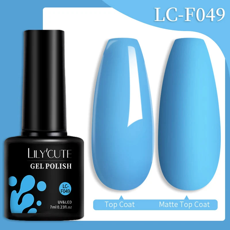 LILYCUTE 7ML 184 Colors Nail Gel Polish Shining Red Glitter Semi Permanent Nail Art Varnish Long Lasting UV LED Gel Manicure