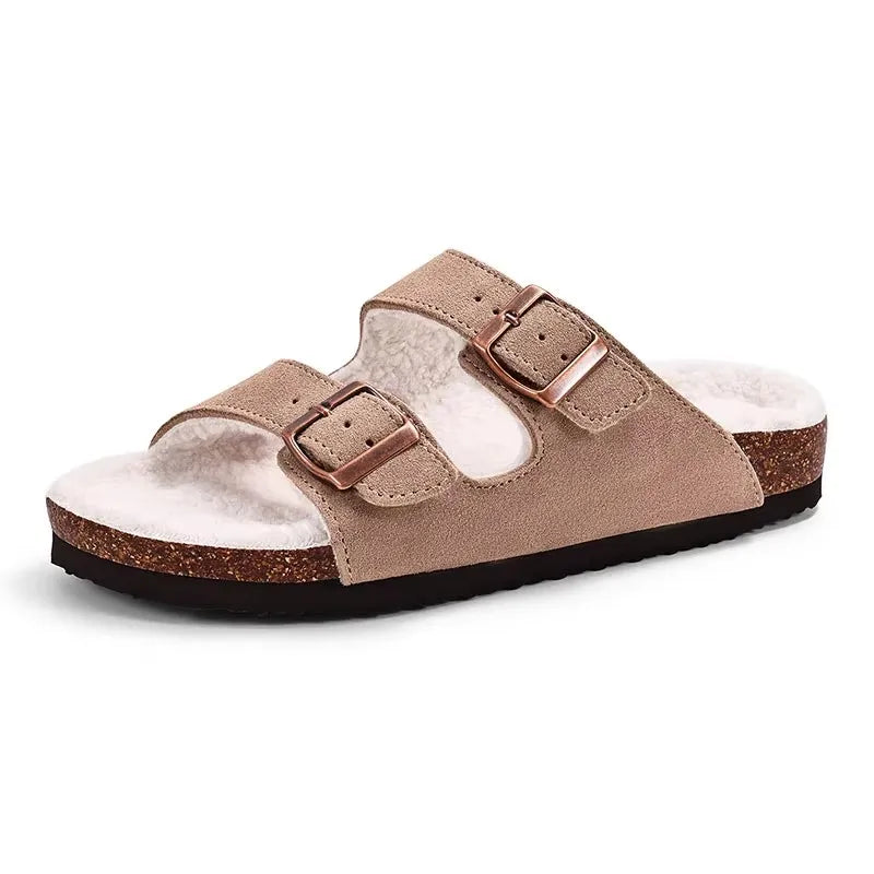 Asgard Women's Suede Clogs Leather Mules Cork Footbed Sandals Arch Support Aldult Four Seasons Adjustable Buckle Potato Shoes