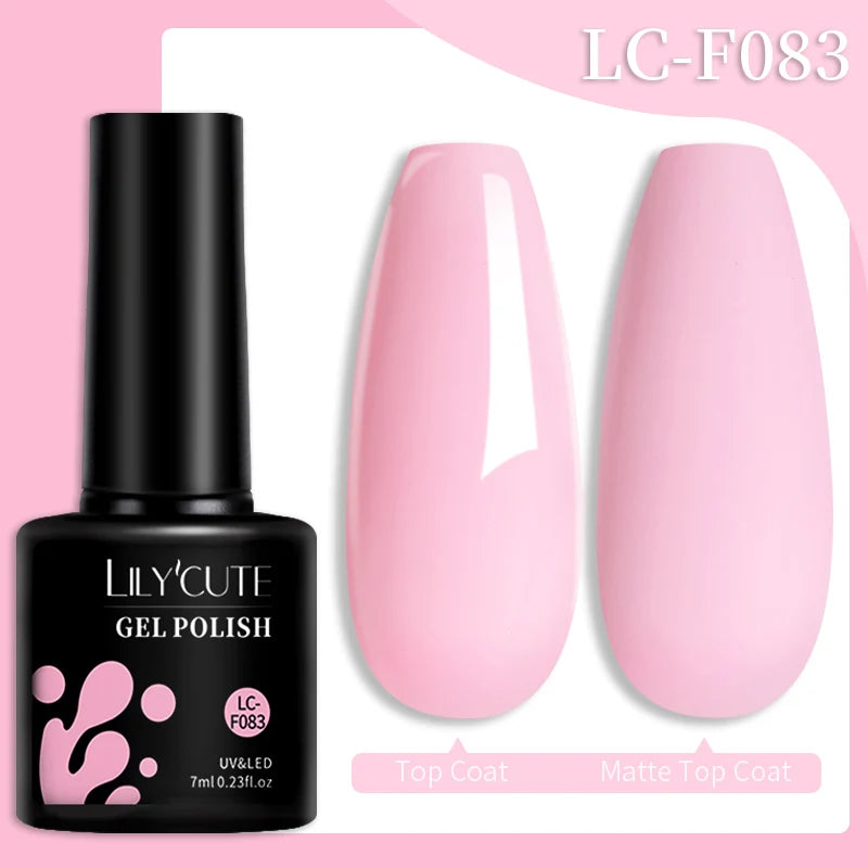 LILYCUTE 7ML 184 Colors Nail Gel Polish Shining Red Glitter Semi Permanent Nail Art Varnish Long Lasting UV LED Gel Manicure