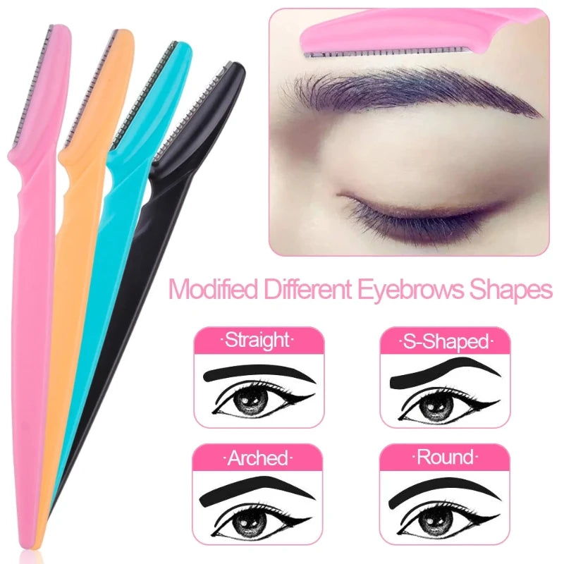 100/50/20PCS Eyebrow Trimmer Blade Face Razor 3 Colors Face Blade Shavers Hair Remover Shaver Safety Razor Microblading Tool