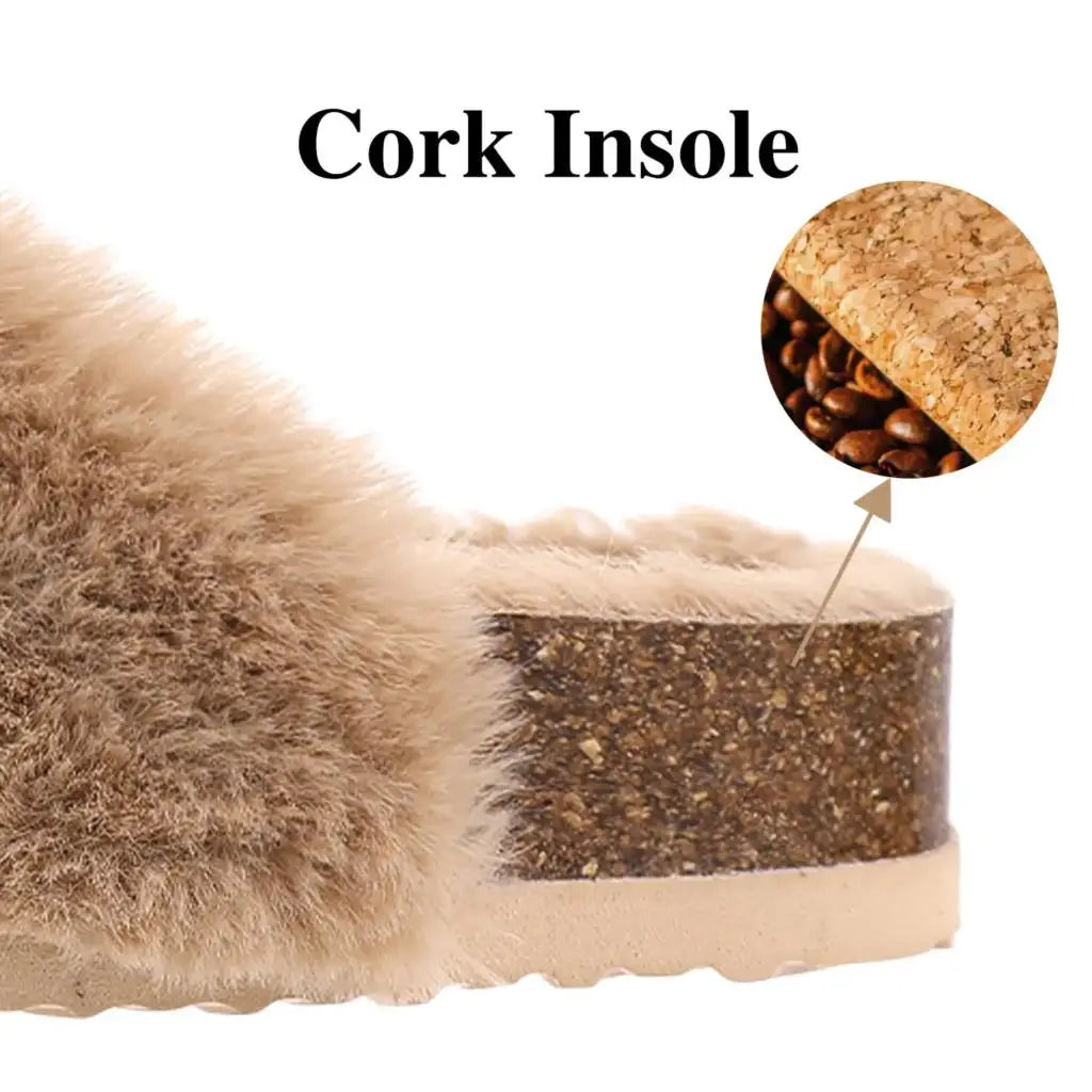 Crestar Women's Fur Lined Suede Clogs Winter Warm Fuzzy Cork Footbed Mules Unisex Cow Suede Potato Shoes Support Drop Shipping
