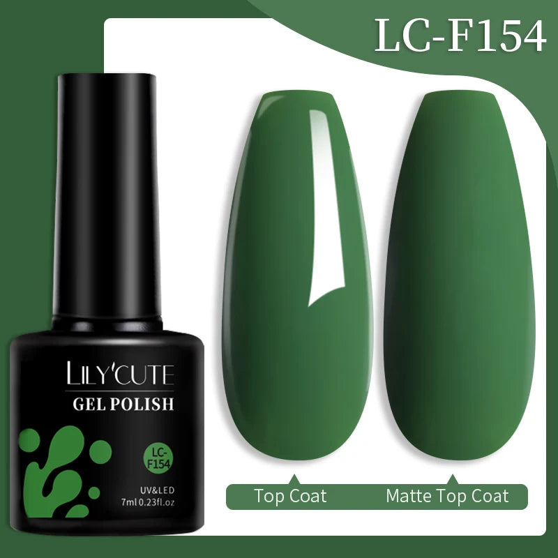 LILYCUTE 7ML 184 Colors Nail Gel Polish Shining Red Glitter Semi Permanent Nail Art Varnish Long Lasting UV LED Gel Manicure