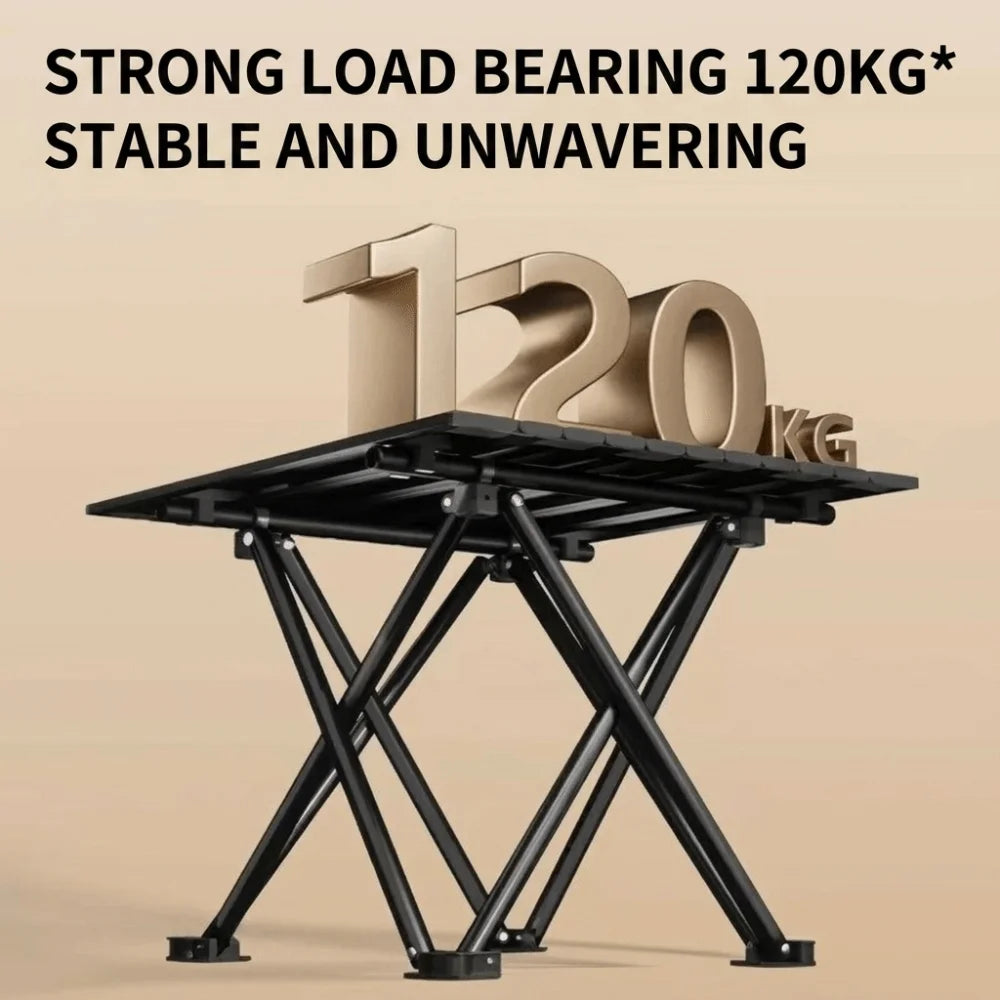 Carbon Steel Alloy Folding Table X Frame Slatted Top Portable Table Lightweight Reinforced Heavy Duty Outdoor Table Market Stall