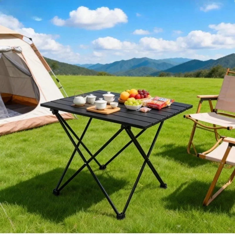 Heavy Duty Ultra-Light Aluminum Folding Camping Table | Compact Portable Outdoor Table for Picnic BBQ Travel