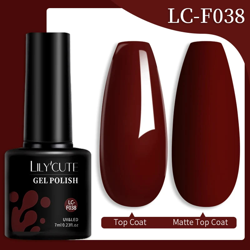 LILYCUTE 7ml Colorful Gel Nail Polish Long Lasting For Manicure Semi Permanent Base Top Coat Nail Art UV Gel Varnish