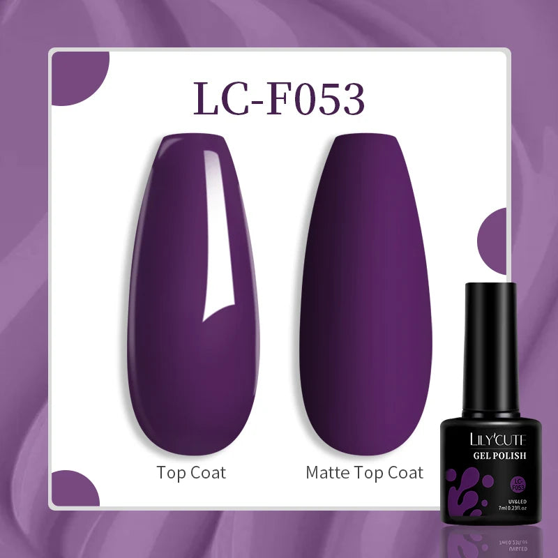 LILYCUTE 7ml Coffee Brown Dark Red Winter Nail Gel Polish Autumn Winter Color Semi Permanent Soak Off UV LED Varnish