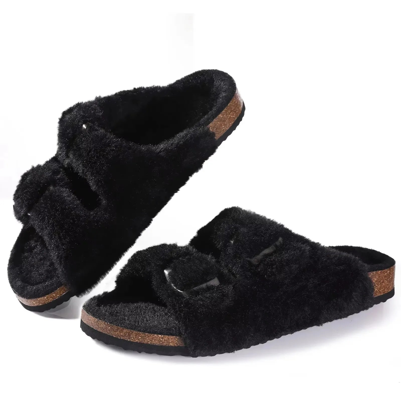 Asgard Women's Suede Clogs Leather Mules Cork Footbed Sandals Arch Support Aldult Four Seasons Adjustable Buckle Potato Shoes