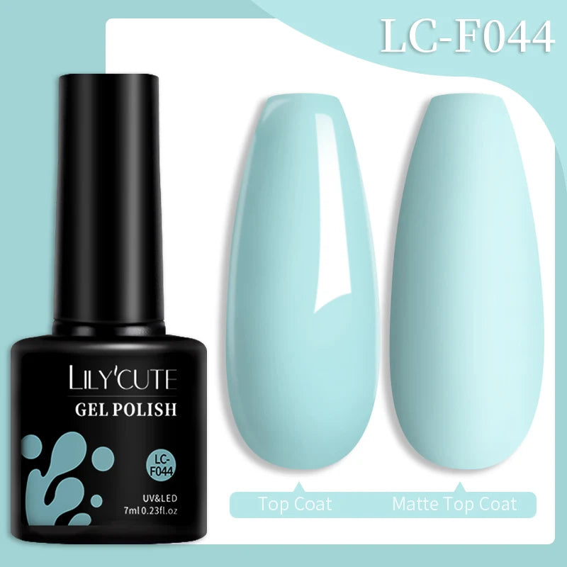 LILYCUTE 7ml Colorful Gel Nail Polish Long Lasting For Manicure Semi Permanent Base Top Coat Nail Art UV Gel Varnish